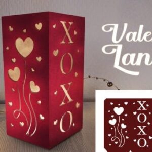 Engraved Wooden Valentine Lantern – XOXO Heart Design Romantic Home Decor