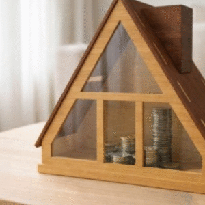 Wooden House Money Bank