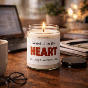 Grateful for the Heart Candle – Employee Thank You Gift, Employee Christmas Gifts Bulk, Personalized Best Team Candle, Corporate Gift, Team Appreciation, Coworker Gift, Employee Thank You Gifts