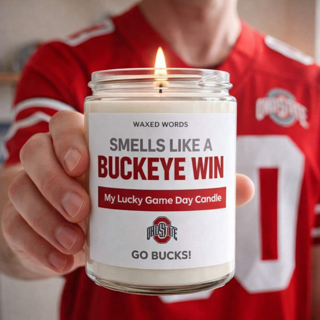 Smells Like a Buckeye Win – Ohio State Soy Candle | OSU Football Gift, Game Day Decor, Buckeye Fan Favorite