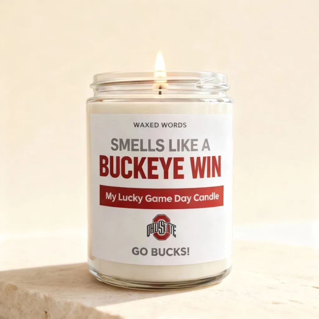 Smells Like a Buckeye Win – Ohio State Soy Candle | OSU Football Gift, Game Day Decor, Buckeye Fan Favorite - Image 2