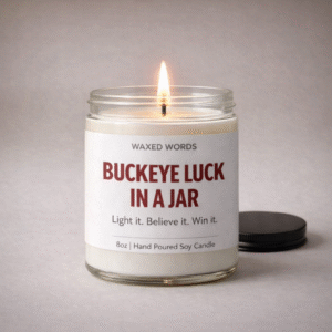 Personalized Buckeye Luck in a Jar – The Ultimate Game Day Ritual Candle