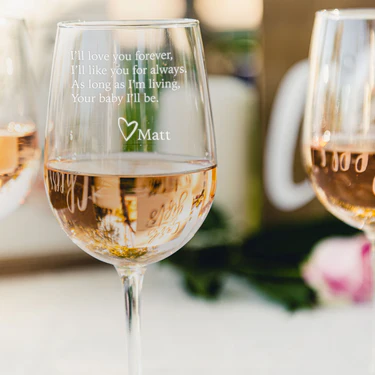 Personalized Love Quote Wine Glass – Romantic Valentine Keepsake