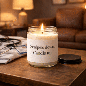 Scalpels Down, Candle Up – Funny Doctor Candle, Med School Graduation Soy Candle Gift for future doctor, new doctor