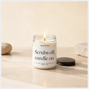 Scrubs Off, Candle On – Funny Nurse Candle Gift for RN, LPN & Nursing Graduates
