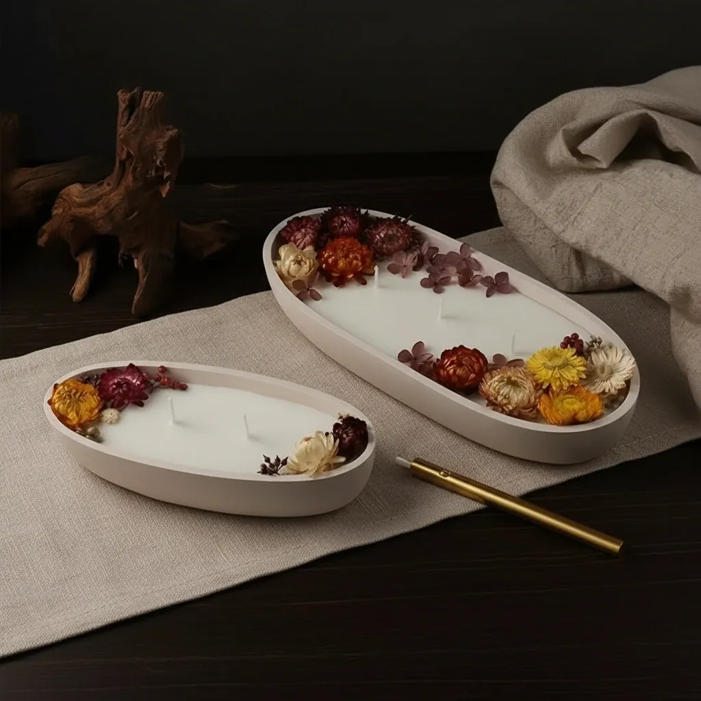 The Botanical Trough - Two-Vessel Candle Set - Calm in Chaos Collection - Hand-Poured - Image 2