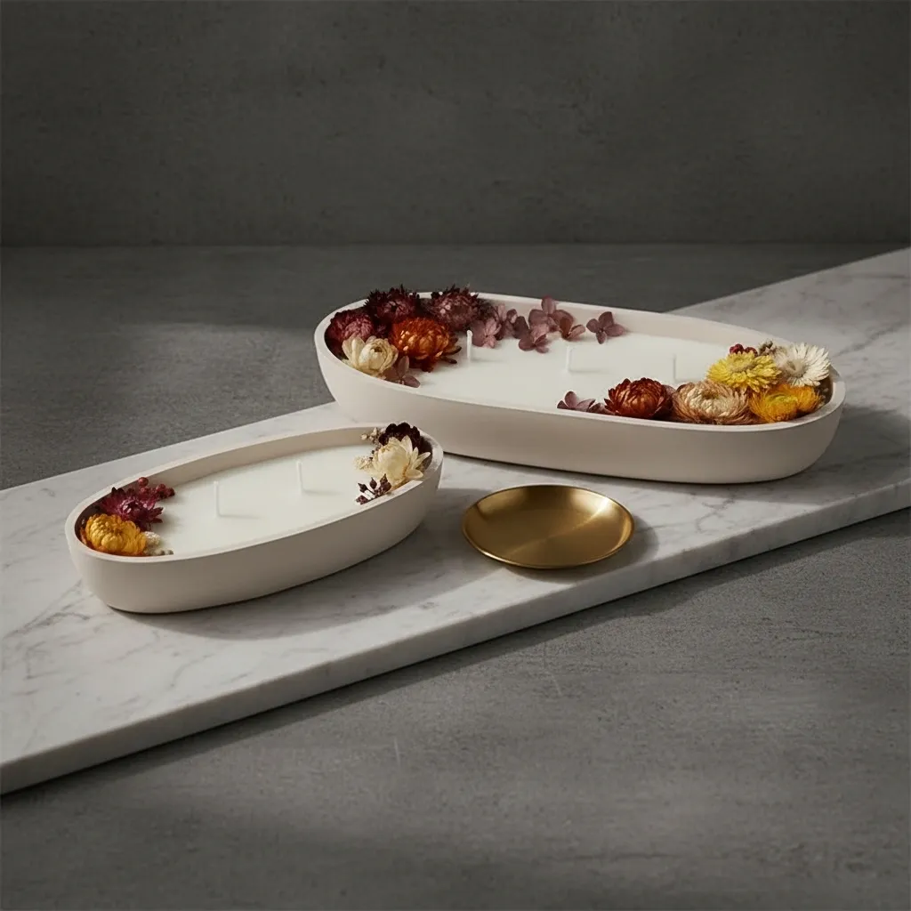 The Botanical Trough - Two-Vessel Candle Set - Calm in Chaos Collection - Hand-Poured - Image 5