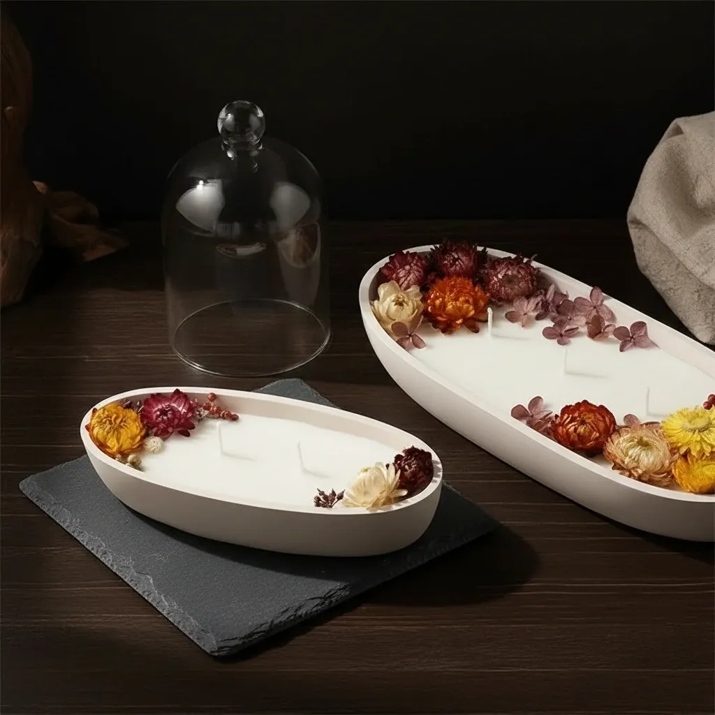The Botanical Trough - Two-Vessel Candle Set - Calm in Chaos Collection - Hand-Poured - Image 3