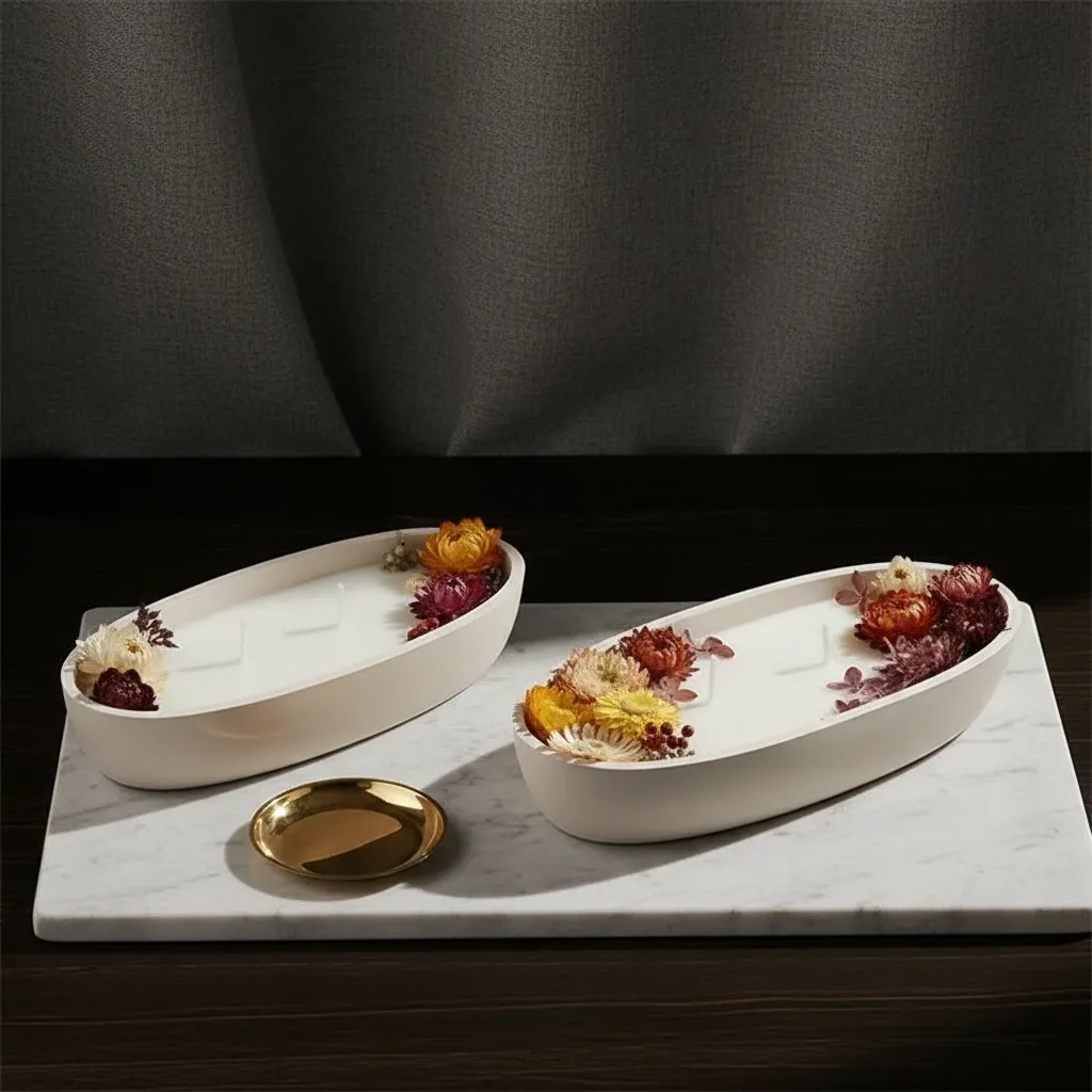 The Botanical Trough - Two-Vessel Candle Set - Calm in Chaos Collection - Hand-Poured - Image 6
