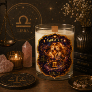 BREATHE — Gemini Zodiac Soy Candle with Sodalite Crystal