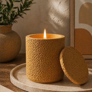 Sanctum Candle – Calm in Chaos Collection | Textured Ceramic with Lid