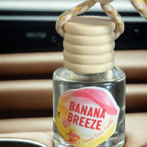 Banana Breeze Car Diffuser – Sweet Banana Hanging Air Freshener with Wooden Cap