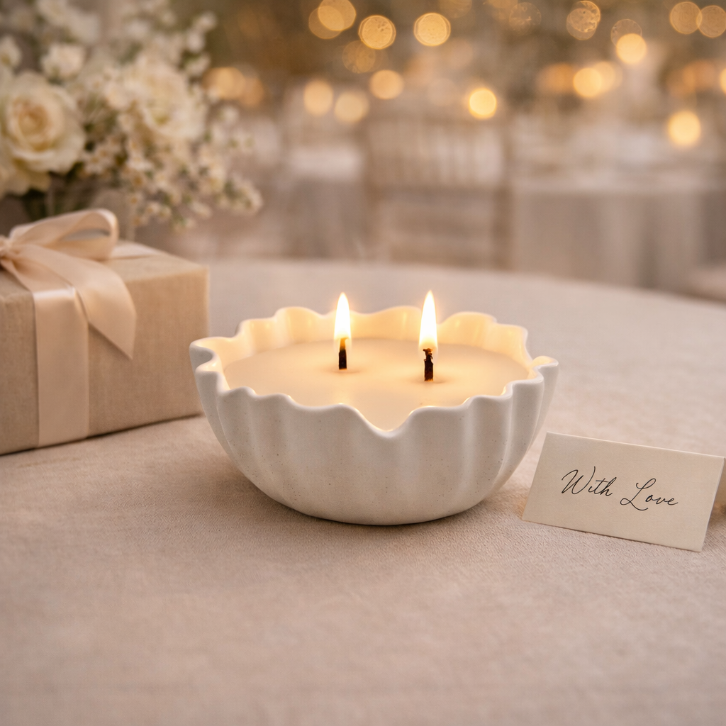 Waxed Words Calm in Chaos Candle – Elegant Wedding Gift & Table Decor