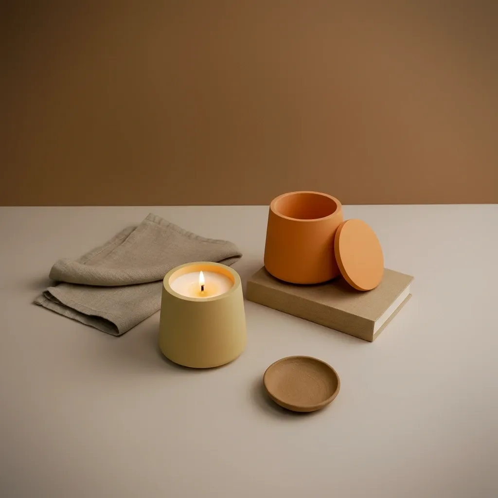 Calm in Chaos Ceramic Candle with Lid – Wood Wick Luxury Candle, Minimalist Spa Gift - Image 3