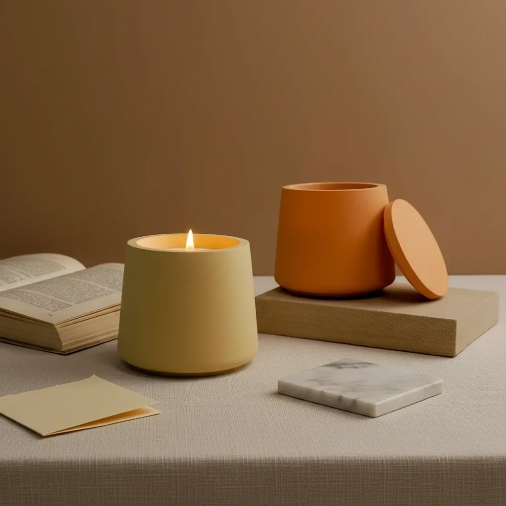 Calm in Chaos Ceramic Candle with Lid – Wood Wick Luxury Candle, Minimalist Spa Gift - Image 4