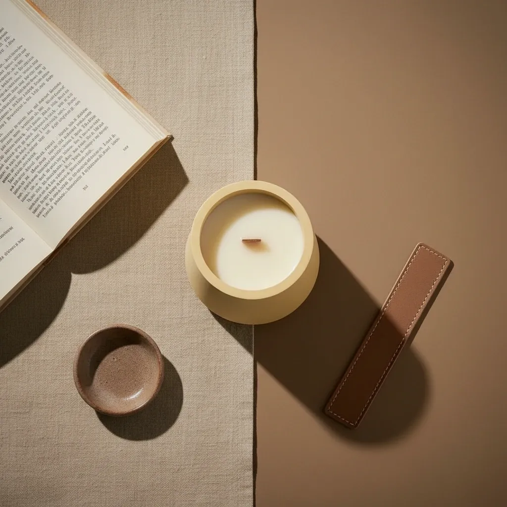 Calm in Chaos Ceramic Candle with Lid – Wood Wick Luxury Candle, Minimalist Spa Gift - Image 8