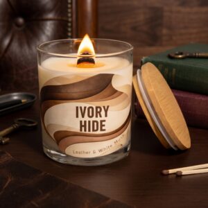 Ivory Hide — The Clean Leather & White Musk Candle for Modern Masculine Elegance