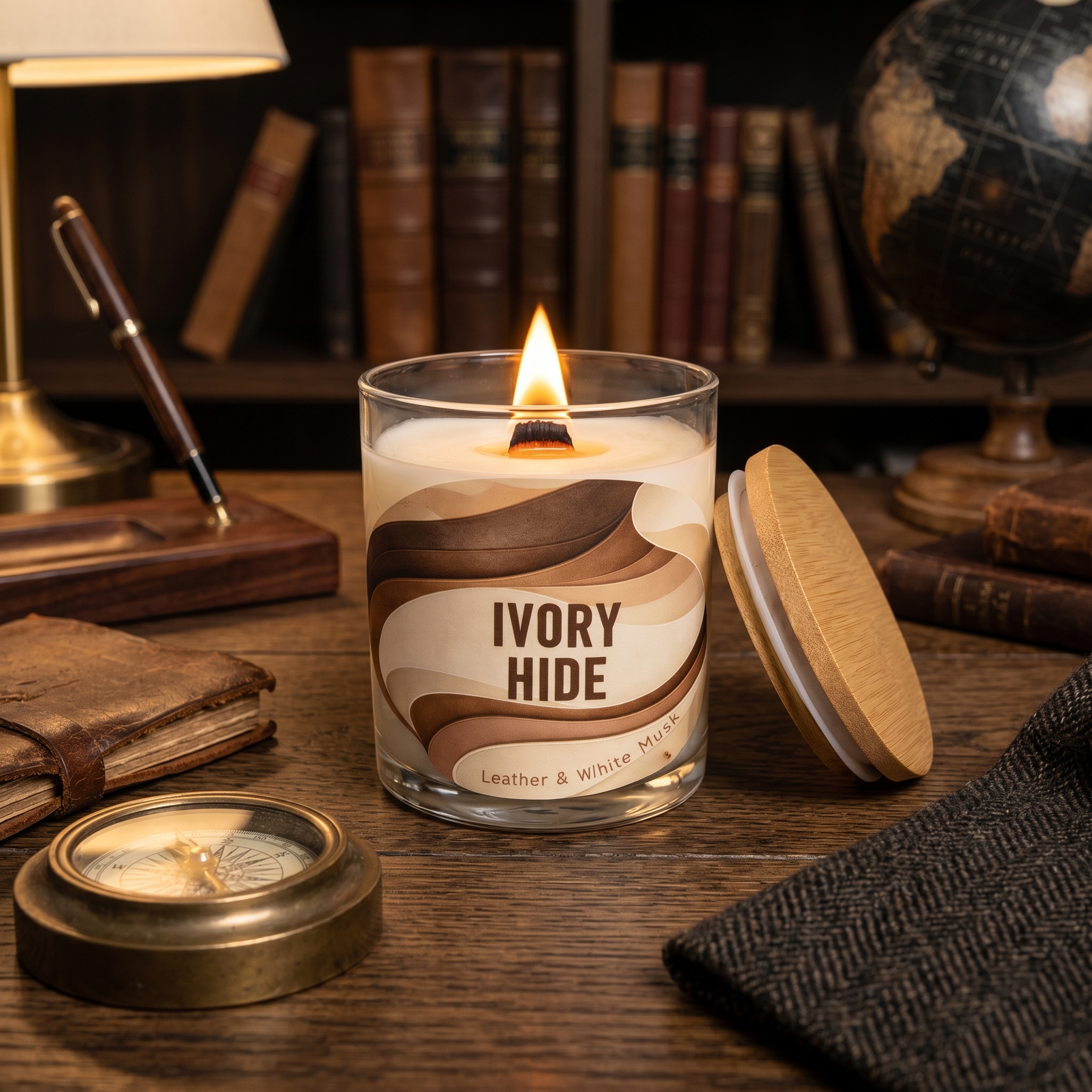 Ivory Hide — The Clean Leather & White Musk Candle for Modern Masculine Elegance - Image 2