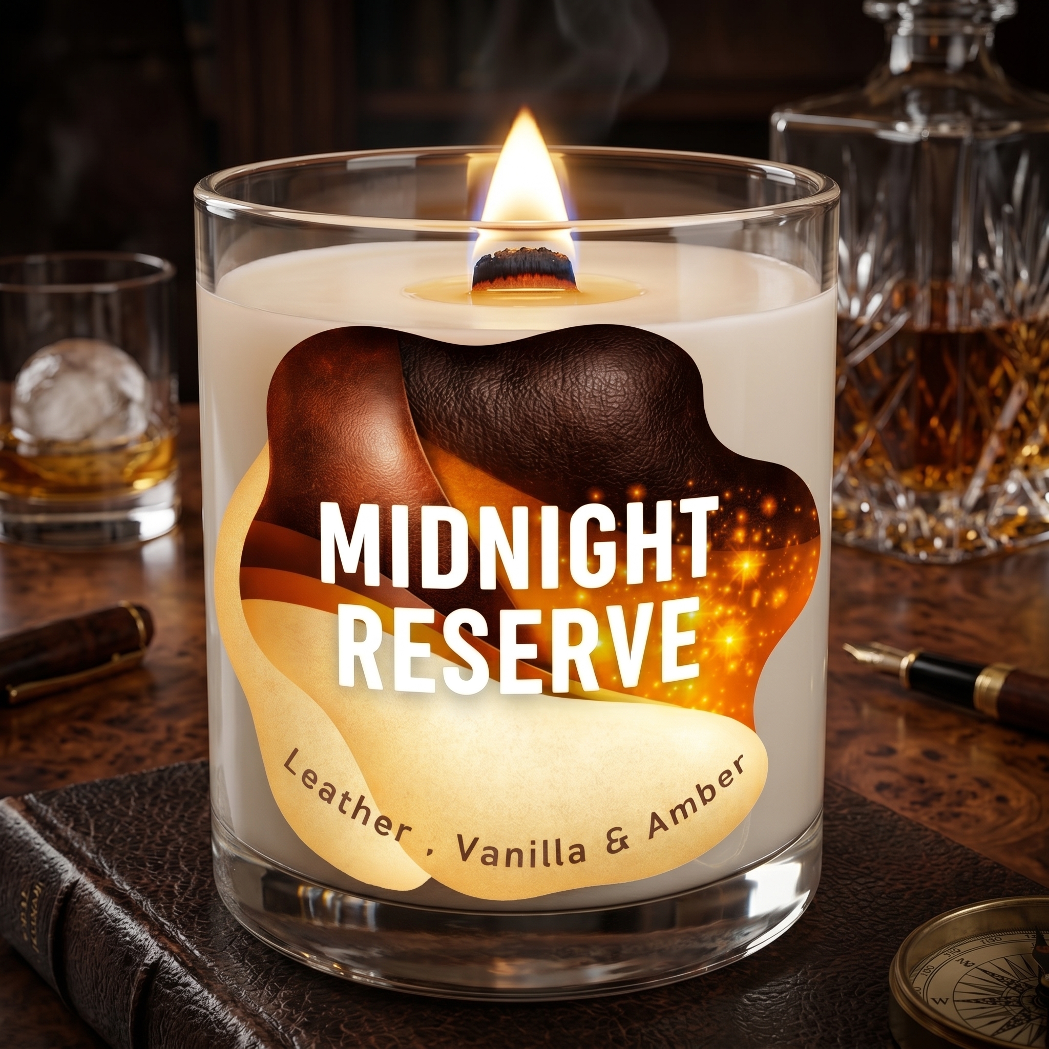 Midnight Reserve — The Powerful Leather & Amber Candle That Commands Attention