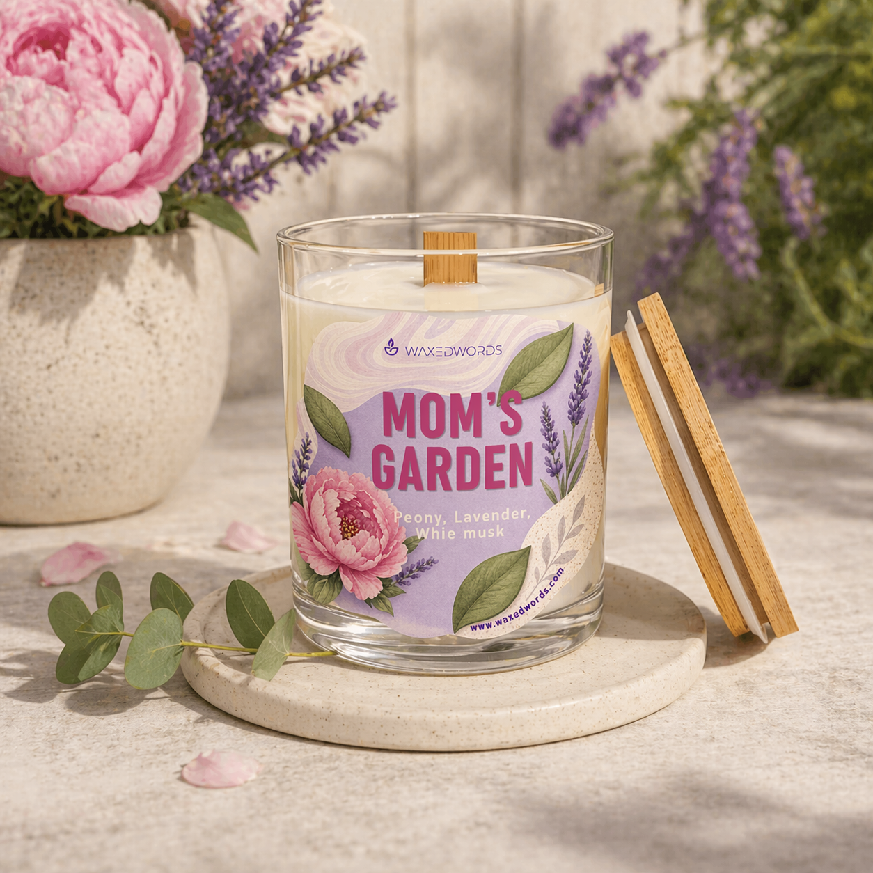 Mom's Garden Candle — Peony, Lavender & White Musk | The Mother's Day Gift She'll Actually Want to Keep - Image 4