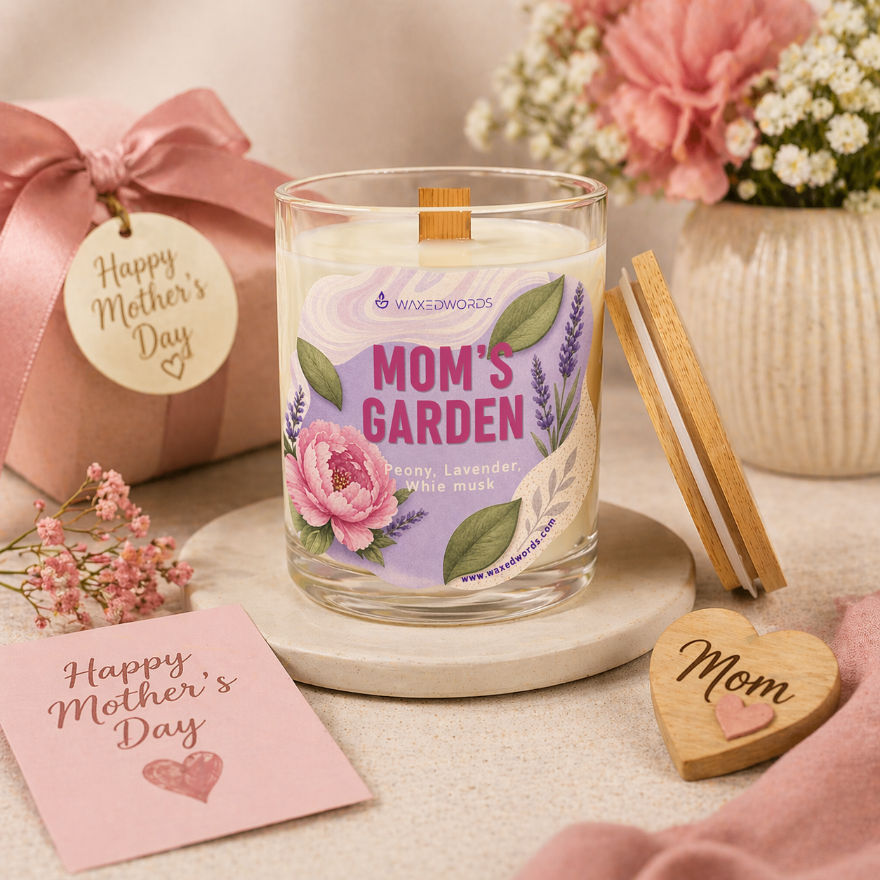 Mom's Garden Candle — Peony, Lavender & White Musk | The Mother's Day Gift She'll Actually Want to Keep