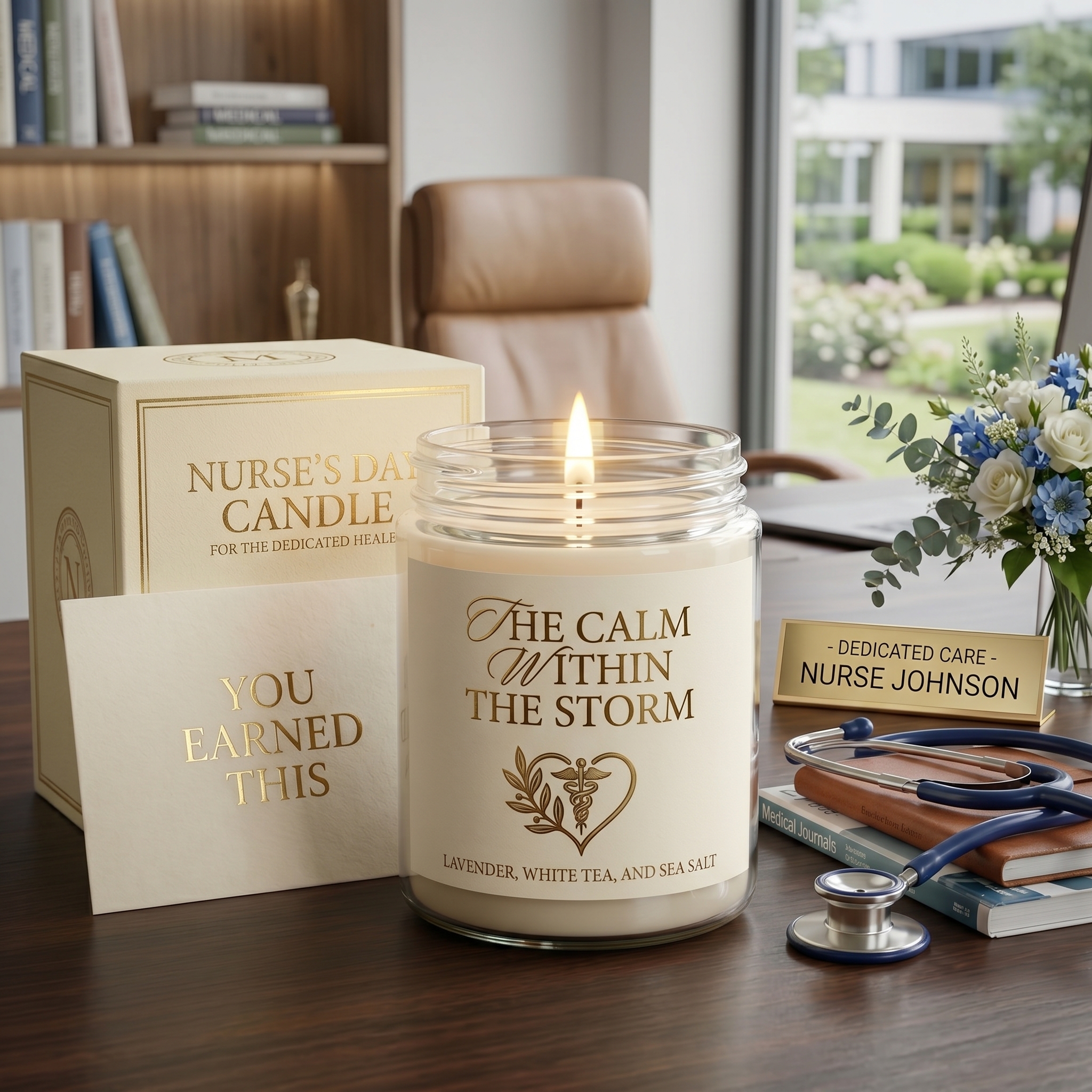 The Nurse’s Day Sanctuary Candle (8oz Soy) | A Calming Thank You Gift That Helps Them Unwind — Choose Any Scent - Image 4
