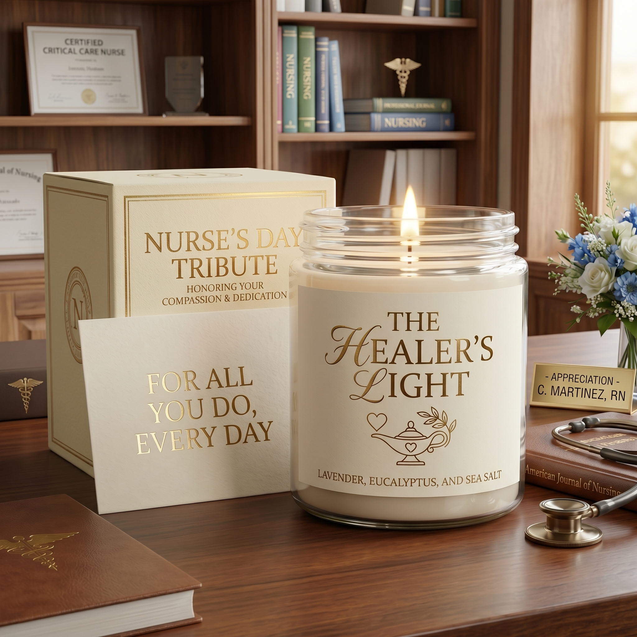 The Nurse’s Day Sanctuary Candle (8oz Soy) | A Calming Thank You Gift That Helps Them Unwind — Choose Any Scent - Image 3