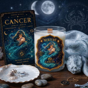 NURTURE — Cancer Zodiac Ritual Candle with Moonstone Crystal