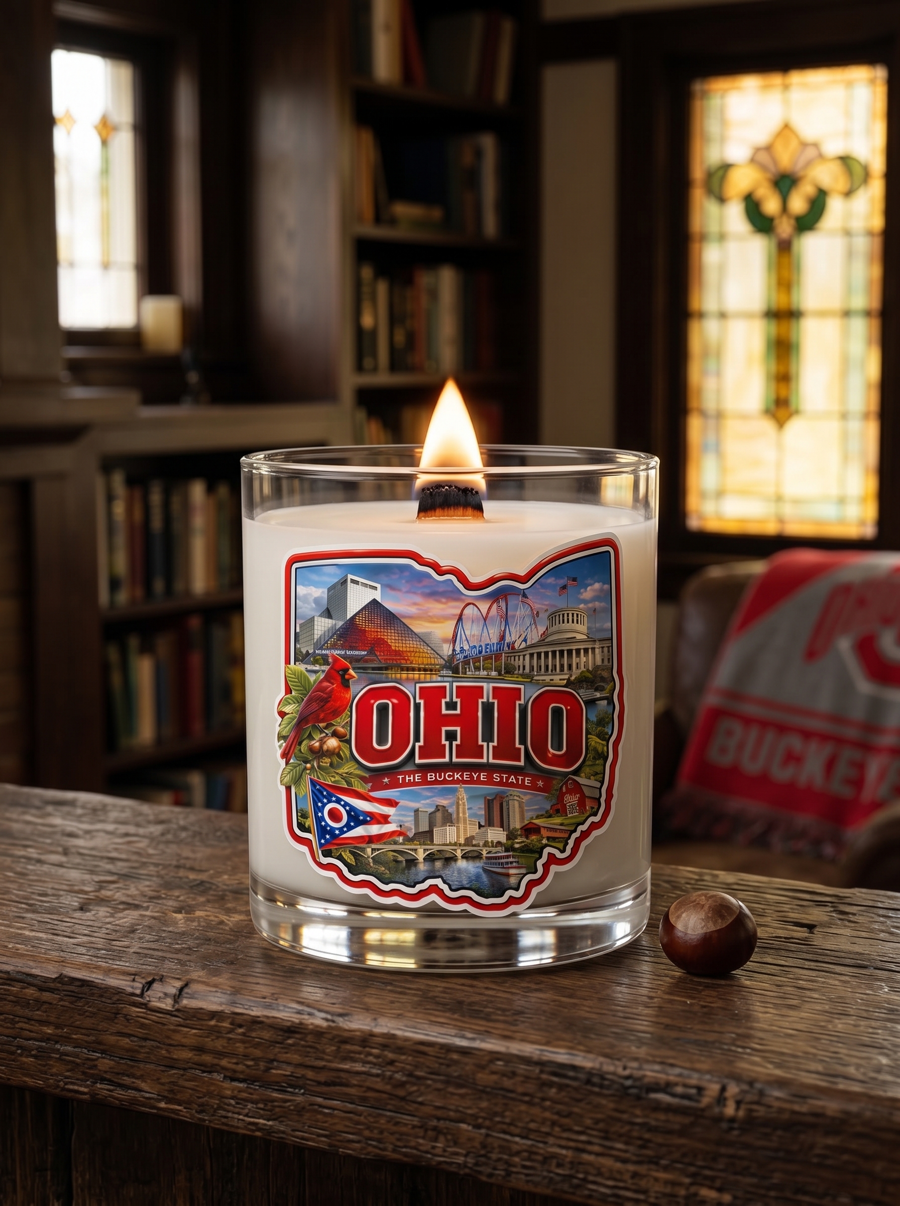Buckeye Autumn: The Ultimate Ohio Pride Candle | A Scented Journey Through The Heart of the Buckeye State