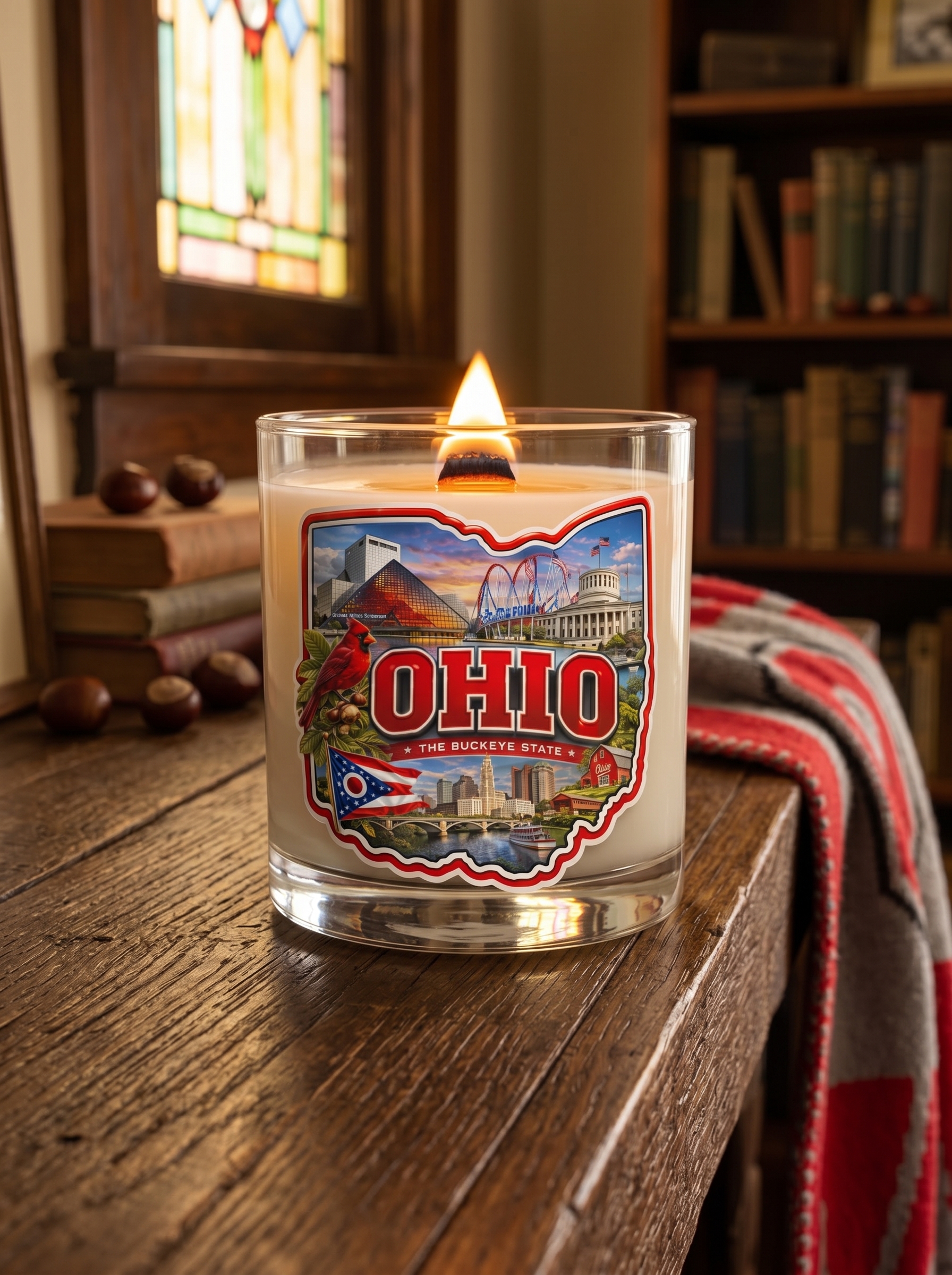 Buckeye Autumn: The Ultimate Ohio Pride Candle | A Scented Journey Through The Heart of the Buckeye State - Image 2