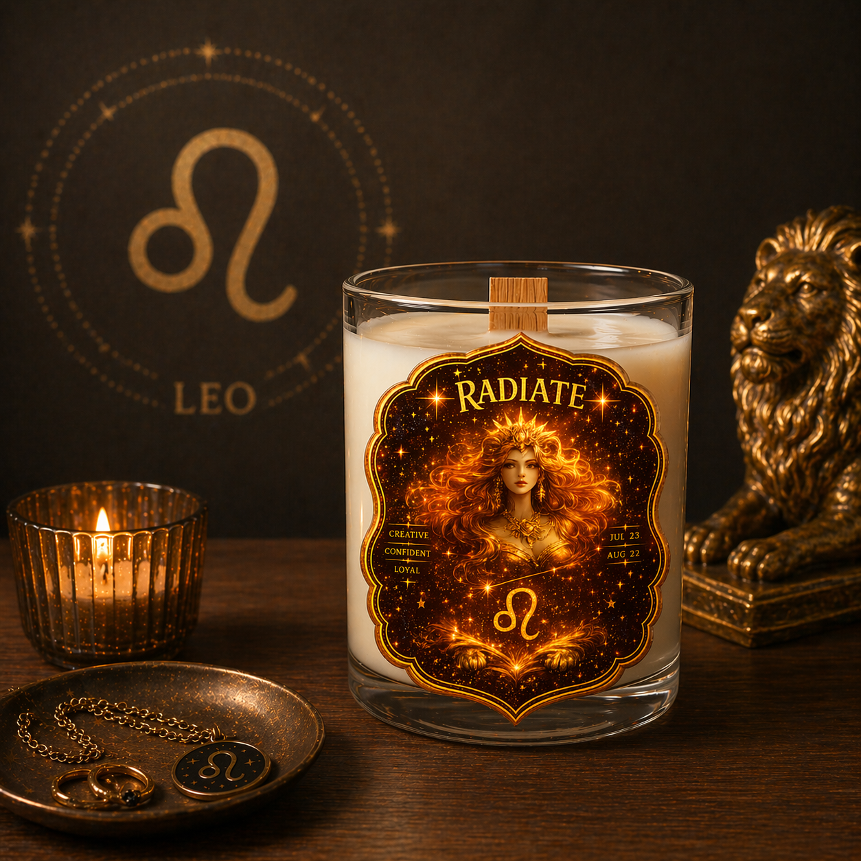 RADIATE — Leo Zodiac Ritual Candle with Citrine Crystal - Image 7