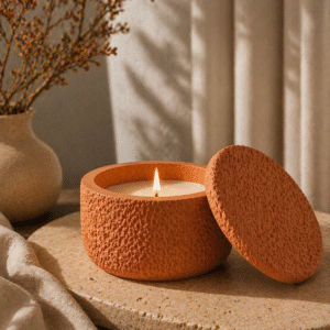 Ritual Vault Candle – Calm in Chaos Collection | Textured Ceramic with Lid