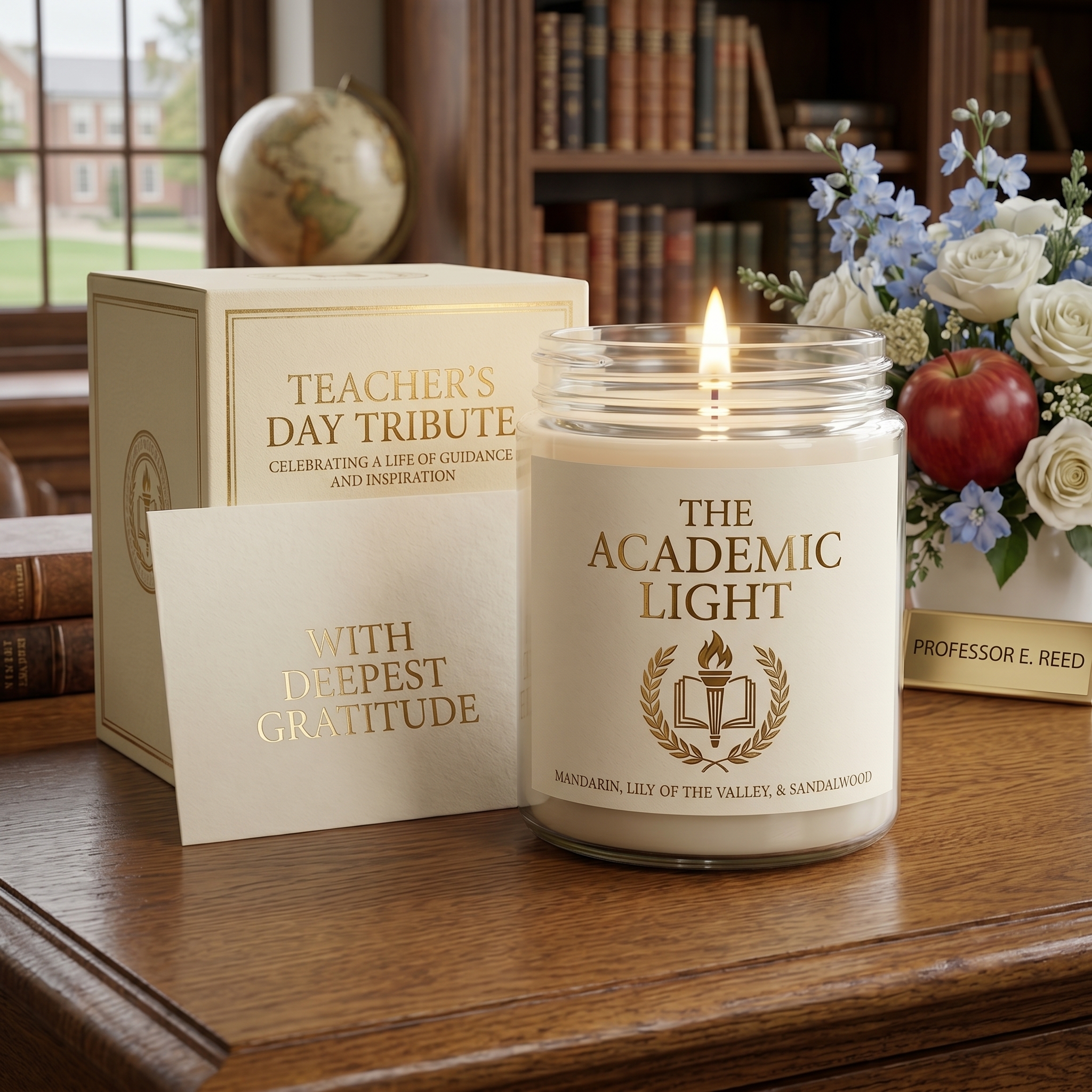Teacher’s Day Candle,The Academic Light | 8oz Soy Candle in Gift-Ready Luxury Style | Choose Any Scent - Image 2