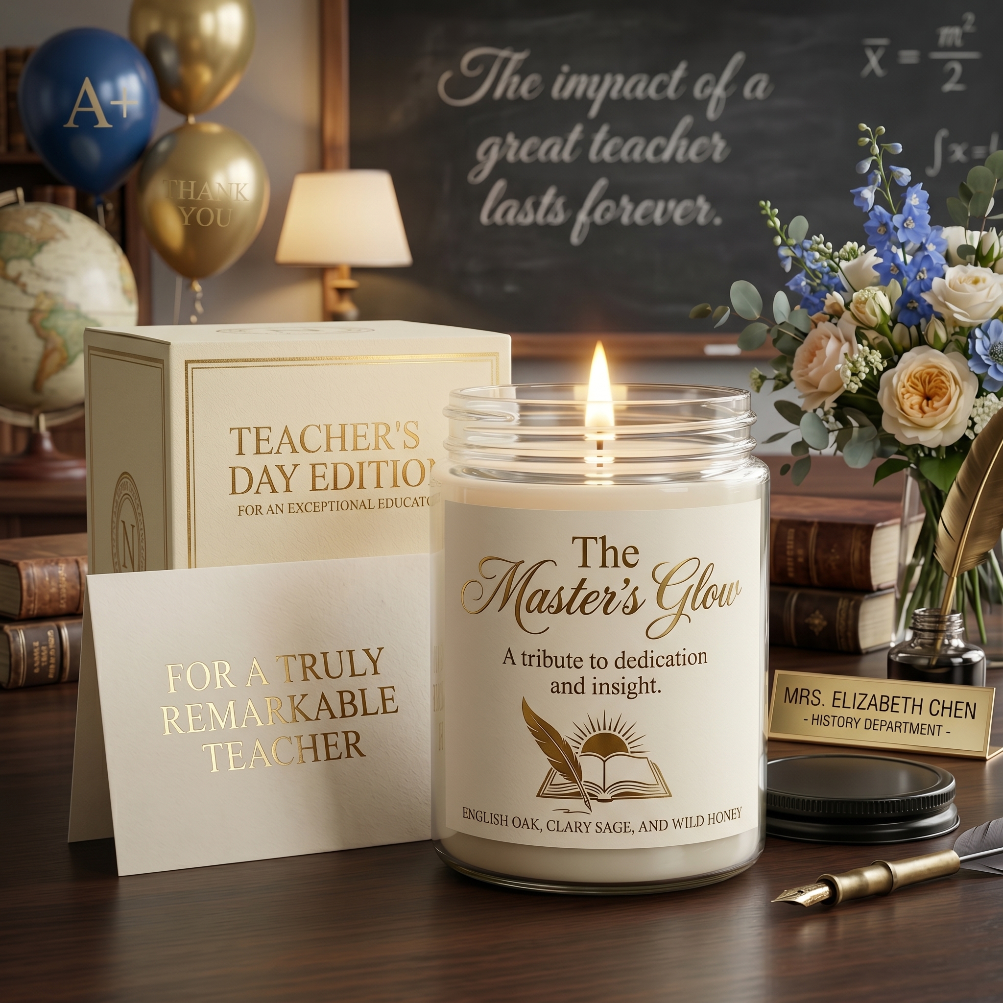 Teacher’s Day Candle,The Academic Light | 8oz Soy Candle in Gift-Ready Luxury Style | Choose Any Scent - Image 3