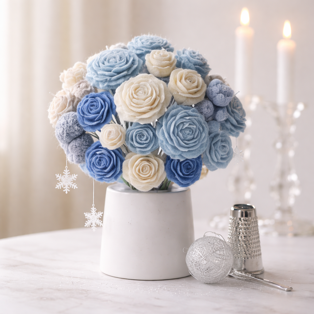 Summer Candle Flower Bouquet – Handmade Wax Flower Arrangement, Luxury Gift, Decorative Floral Candle - Image 2