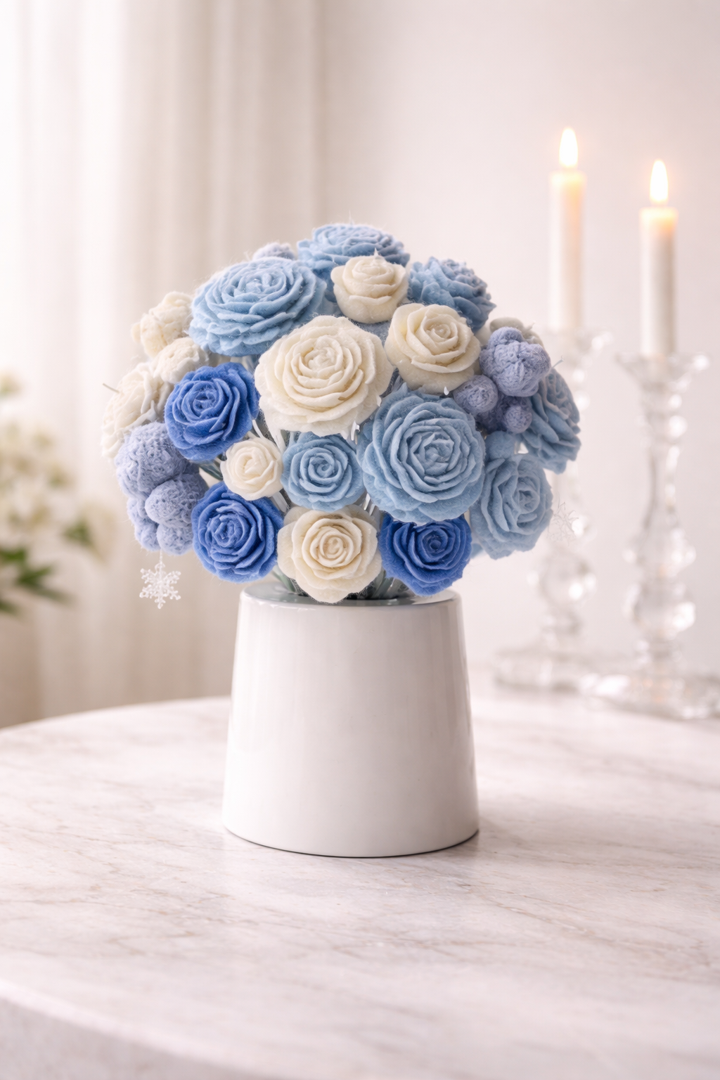 Summer Candle Flower Bouquet – Handmade Wax Flower Arrangement, Luxury Gift, Decorative Floral Candle - Image 5
