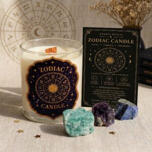 The Alignment Set — For the One Who's Tired of Feeling Scattered, Anxious & Out of Sync | Zodiac Candle + 3 Sign-Specific Crystals + Ritual Card