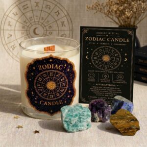 The Ascension Set — You're Done Playing Small, Dimming Your Light & Waiting for Permission | Zodiac Candle + All 4 Sign-Specific Crystals + Ritual Card